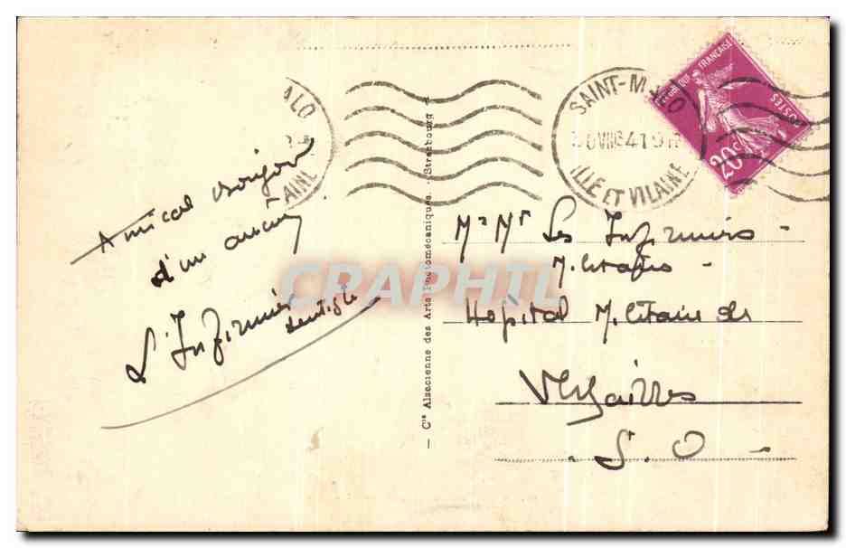 Paramé — La Tour du Bonheur et vue vers Rochebonne — Éditeur A. B. C. n°18 — Reverso