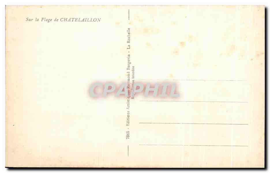 CPA Sur la Plage de Chatelaillon Femme en maillot de bains — Rückseite
