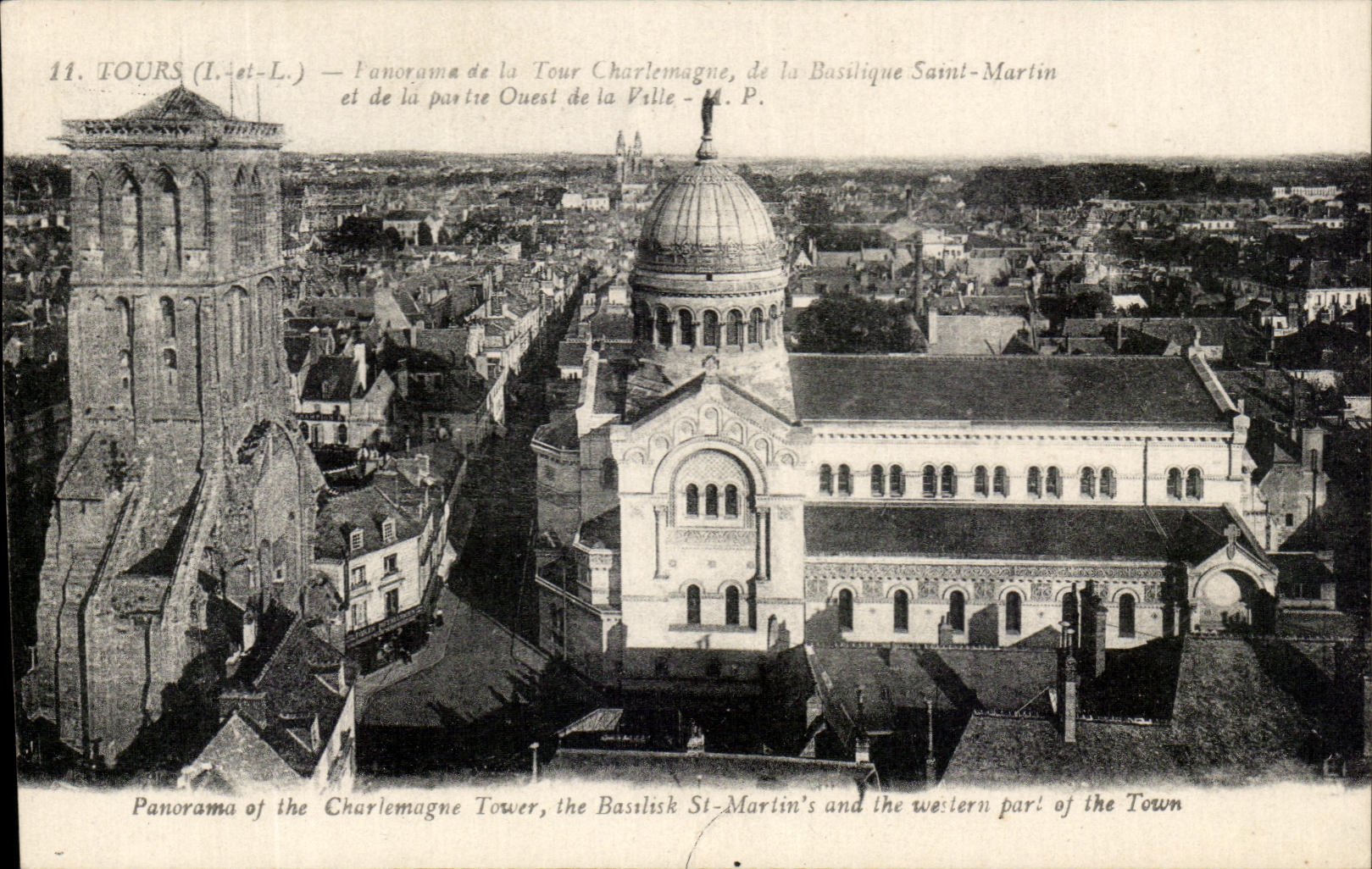 CPA Tours Panorama de la tour Charlemagne de la Basilique Saint Martin