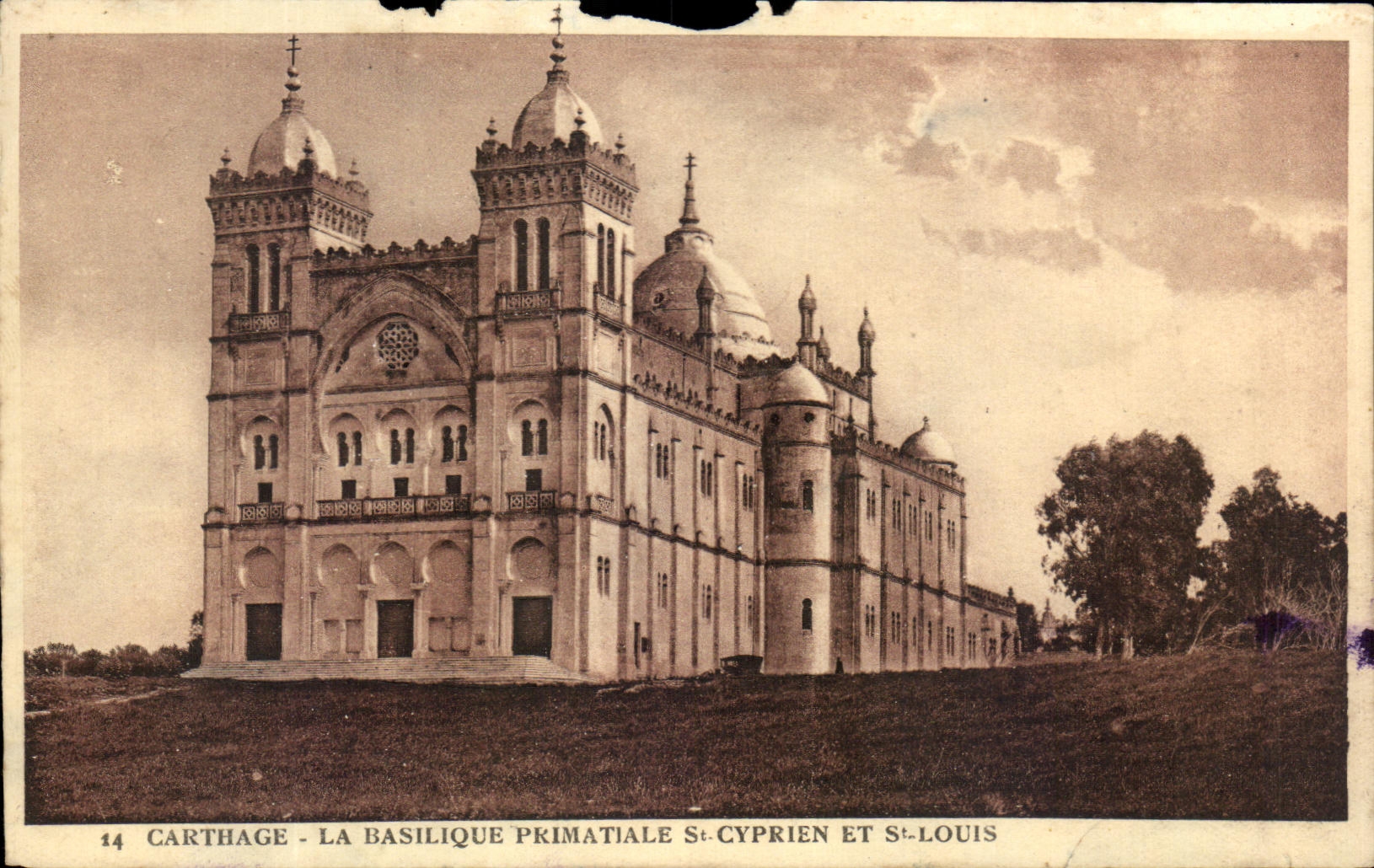 CPA Carthage La Basilique Primatiale St Cyprien Et St Louis Tunisie