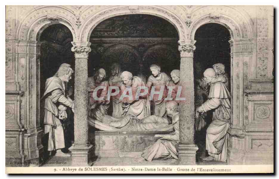 CPA Abbaye de Solesmes Notre Dame la Belle Grotte de I'Ensevelissement