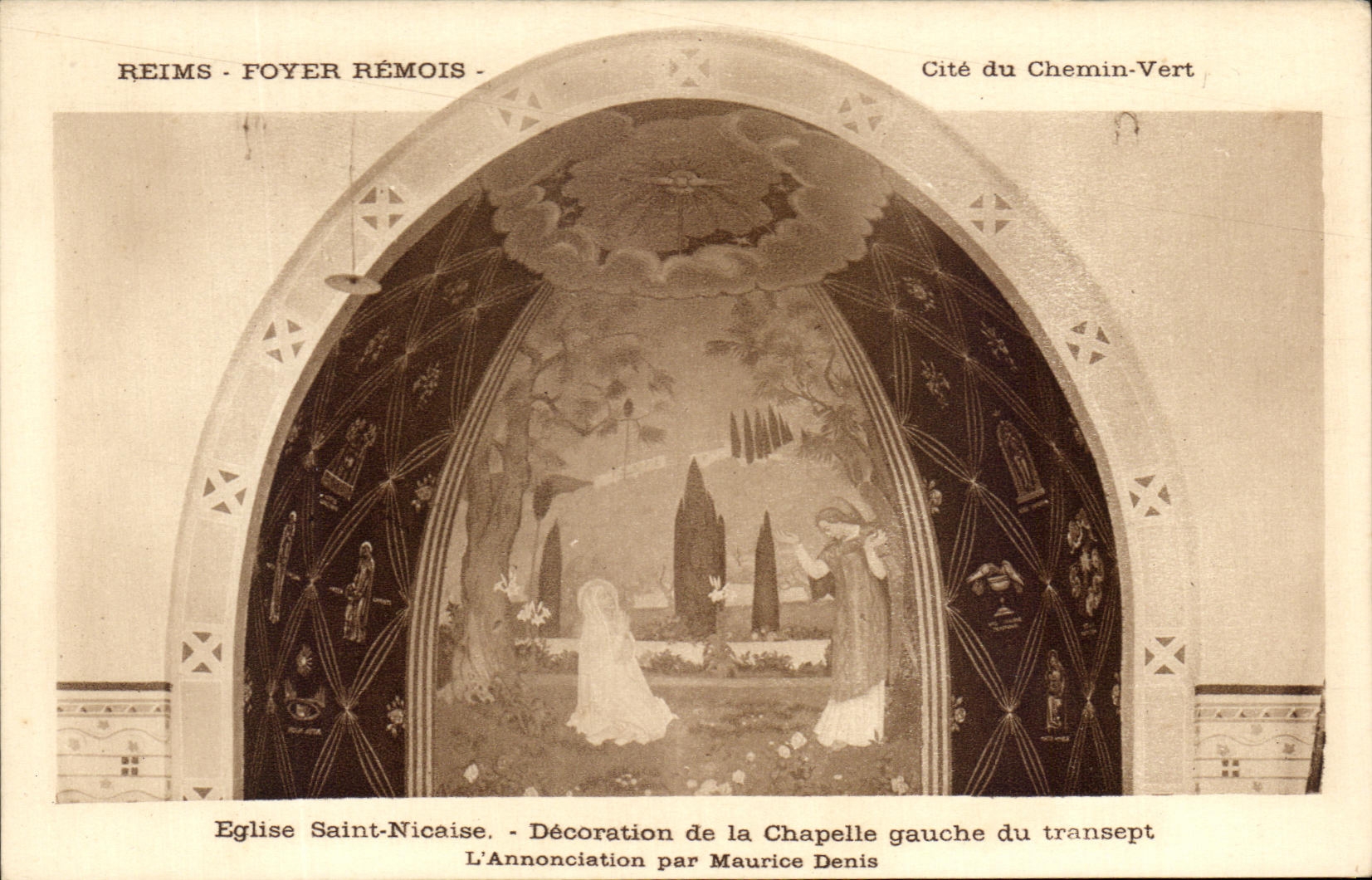 Reims - Foyer Rémois - Église Saint-Nicaise - Décoration de la chapelle gauche du transept : L'Annonciation par Maurice Denis