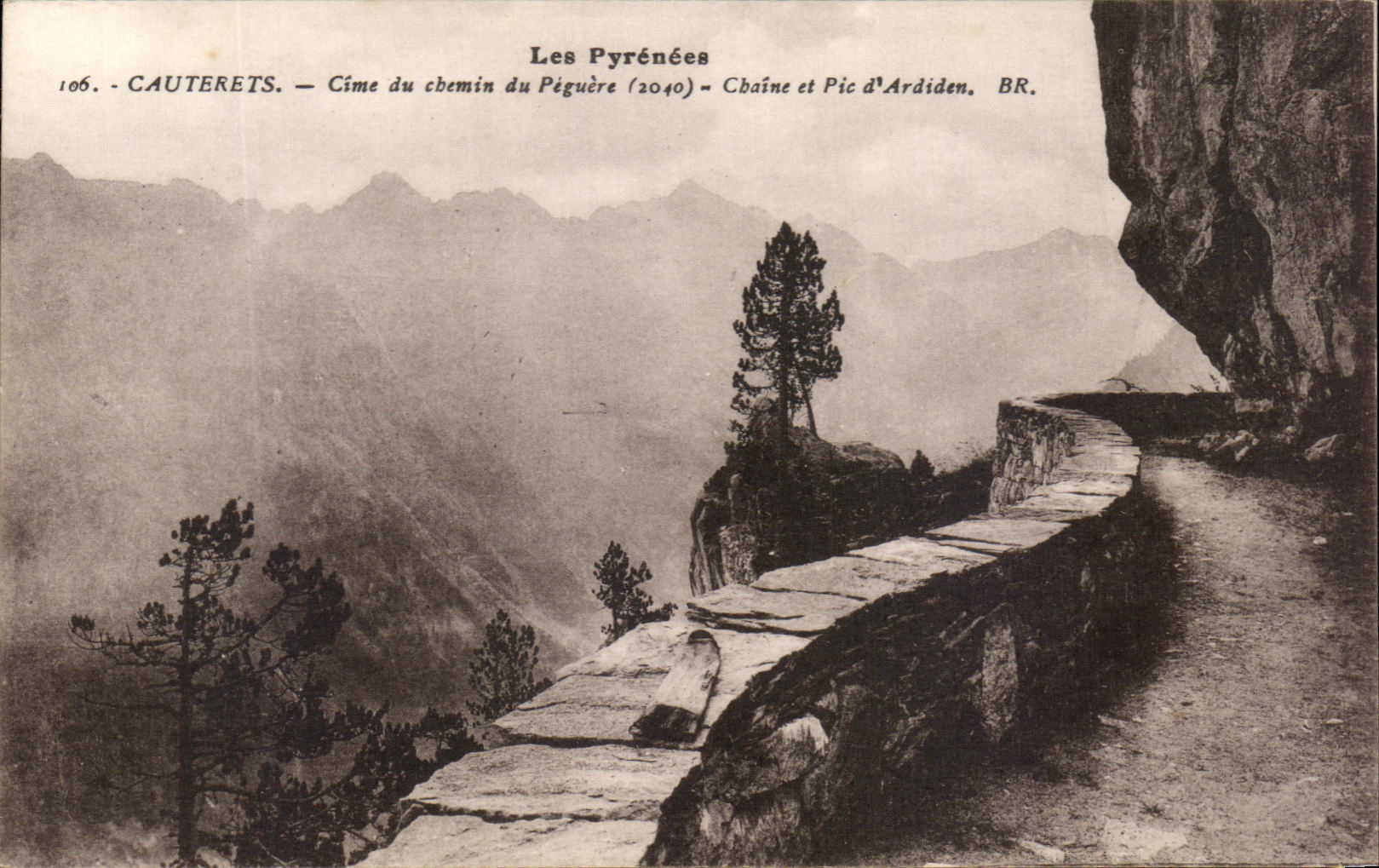 Cauterets — Cime du chemin du Pégüère (2040) — Chaîne et Pic d'Ardiden — Les Pyrénées — Bloc frères, éditeurs, Bordeaux