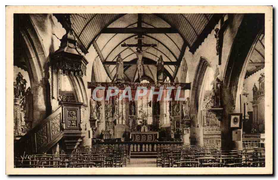 CPA Bretagne Lampaul Interieur de l'Eglise