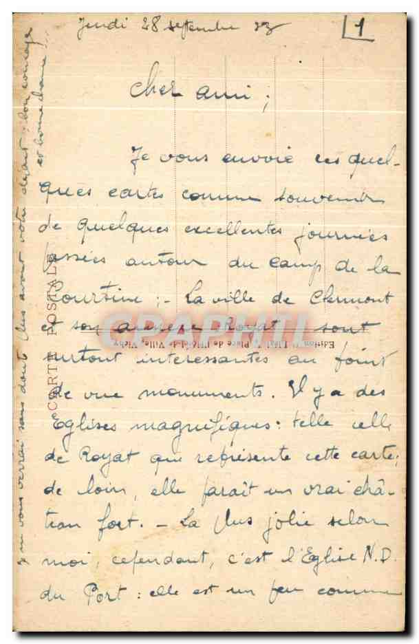 Royat-les-Bains — Église et Fontaine — Idéal 4214 — Reverso