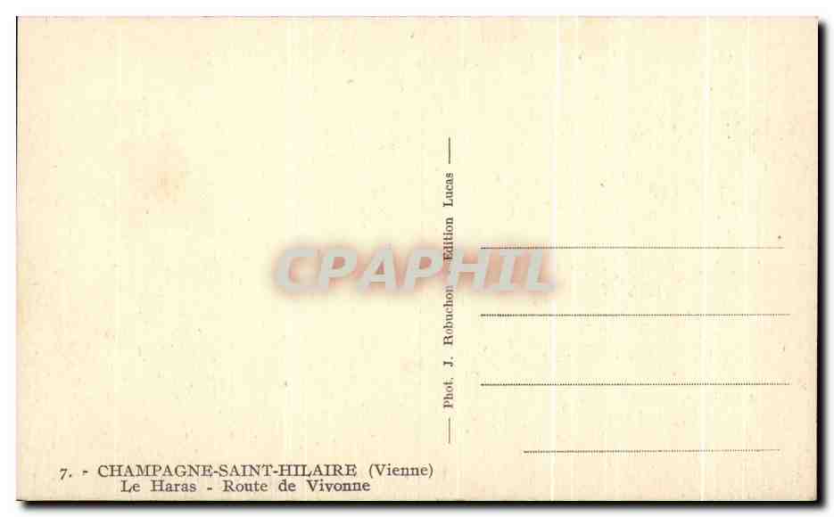 CPA Champagne Saint Hilaire Le Haras Route de Vivonne — Back