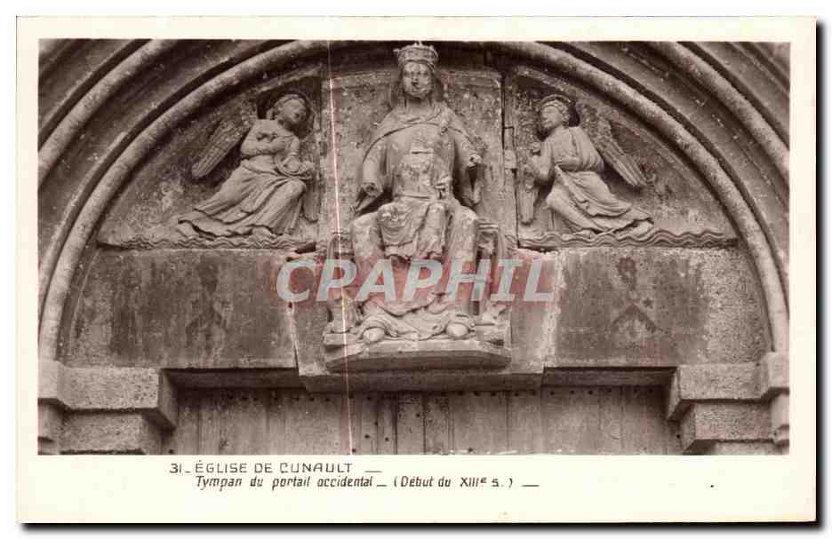 CPA Eglise De Cunault Tympan Du Portail Occidental
