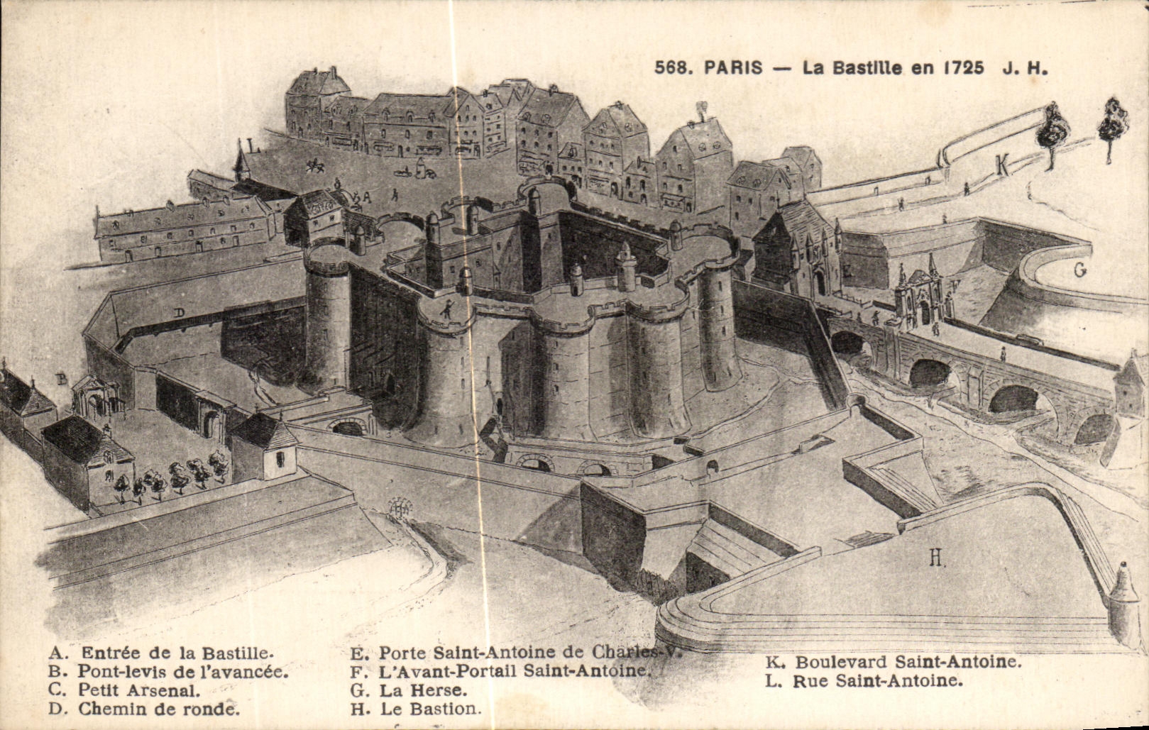 CPA Paris La Basille Entree De La Bastille en 1725