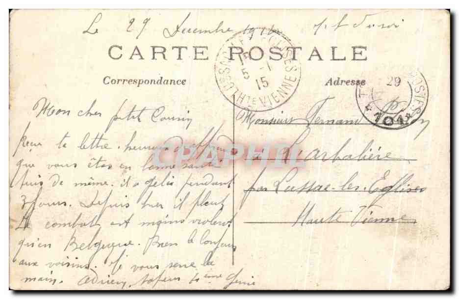 CPA Le Grande Guerre 1914 Mise en batterie de pieces d'artillerie lourde de 155 Militaria — Rückseite
