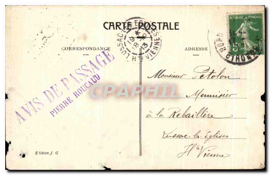 CPA Bordeaux Bateaux — Verso
