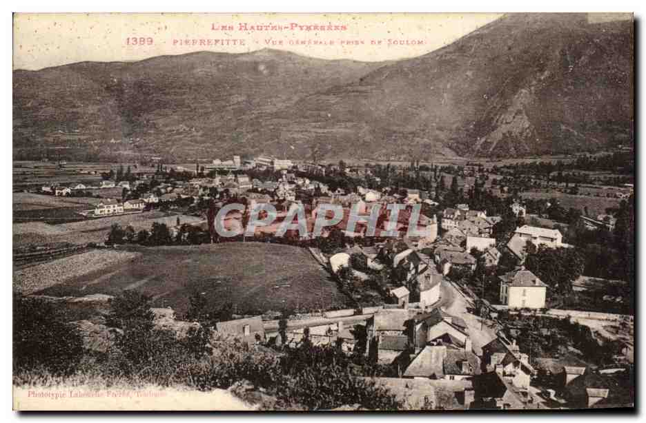Pierrefitte - Vue générale prise de Souloin — Les Hautes-Pyrénées, phototypie Lalamelle Frères, Béziers