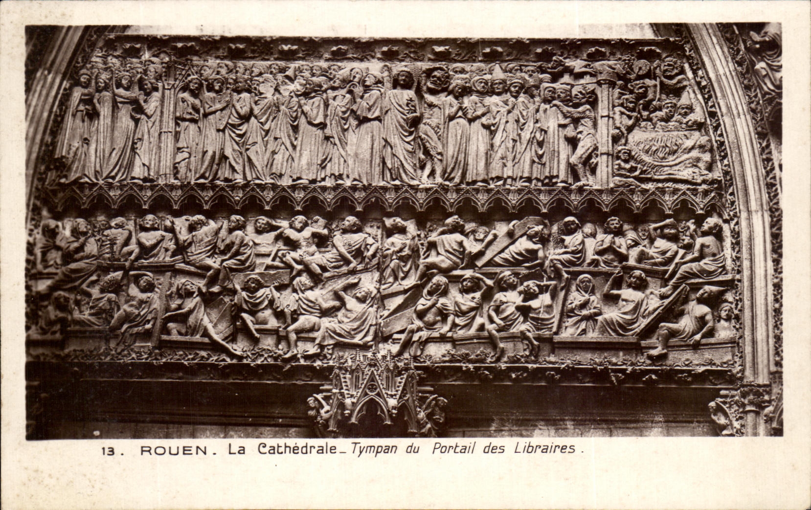 CPA Rouen La Cathedrale Tympan Du Portail Des Libraires