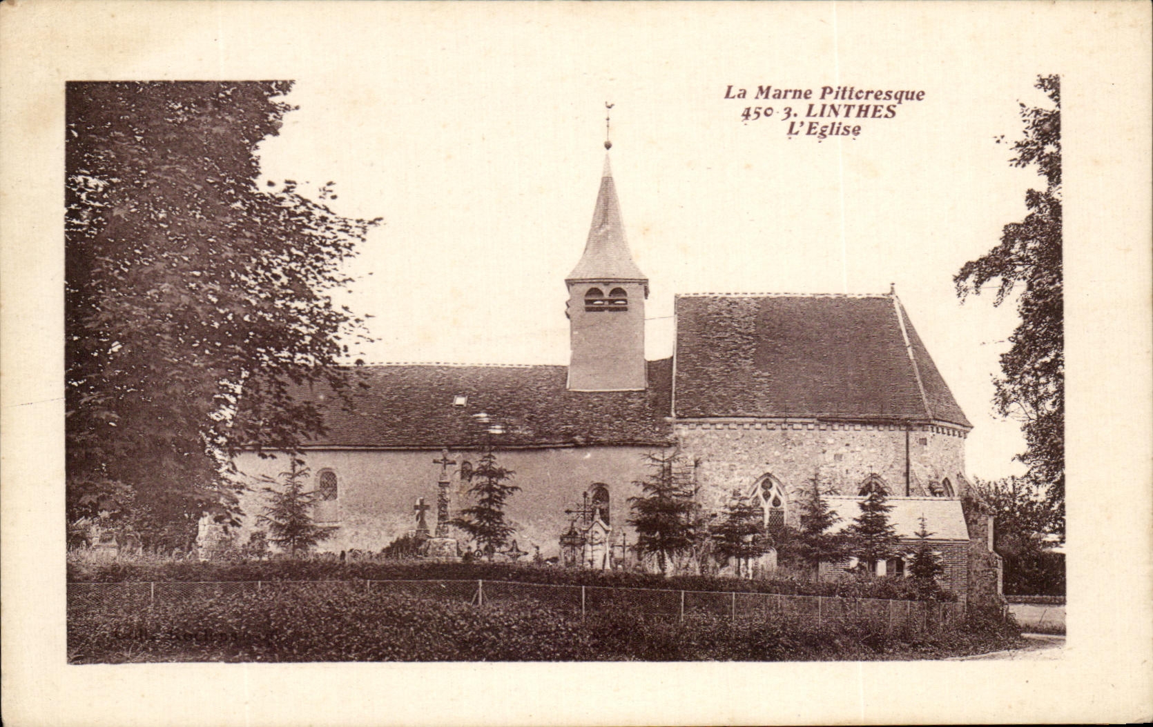 CPA La Marne Pittersque Linthes L'Eglise