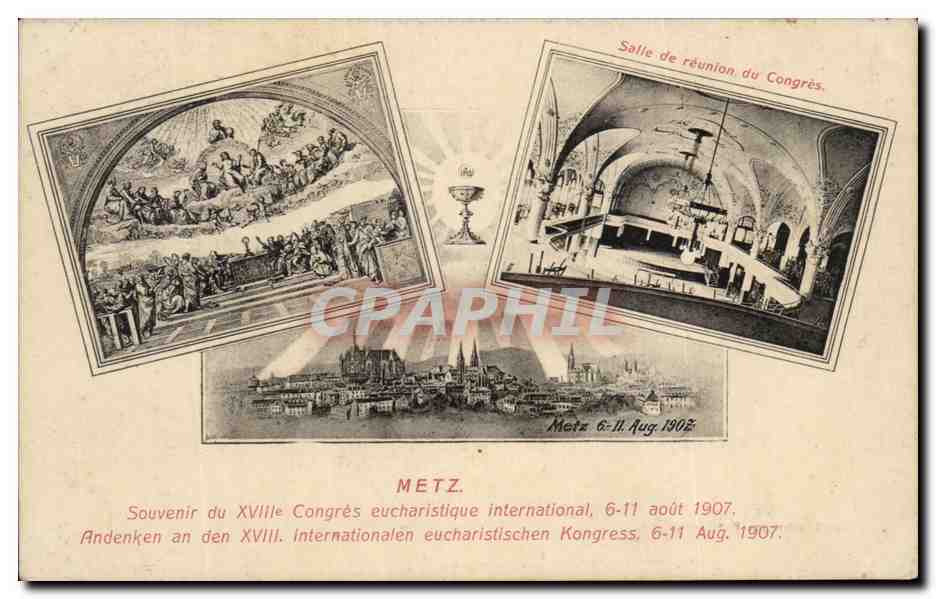 CPA Salle De Reunion Du Congres Metz Souvenir Du 28eme congres eucharistique international 1907 