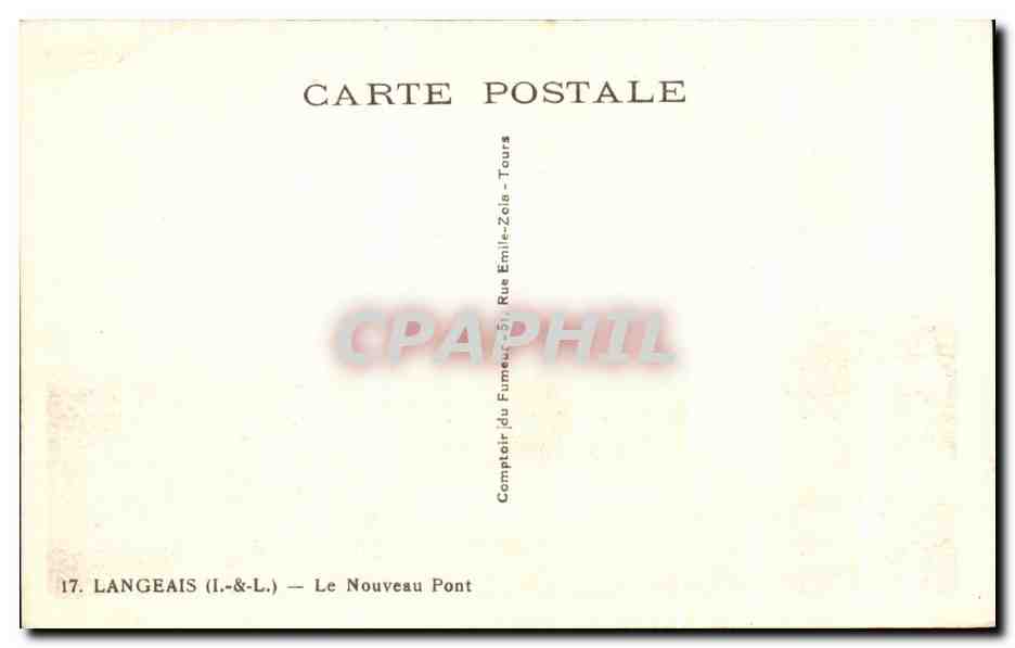 CPA Langeais Le Nouveau Pont — Rückseite