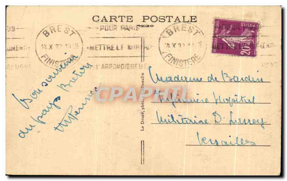 CPA Plougastel Daoulas Curieux Rochers Ayant Leur Legende — Rückseite