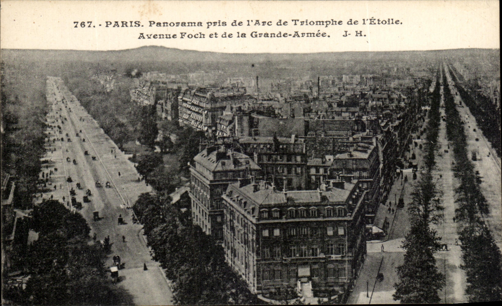 CPA Paris Panorama Pris De l'Arc De Triomphe De l'Etoile