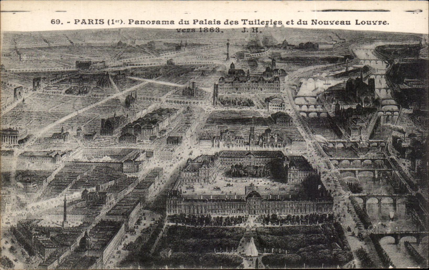 CPA Paris Panorama Du Palais Des tuileries Et Du Nouveau Louvre