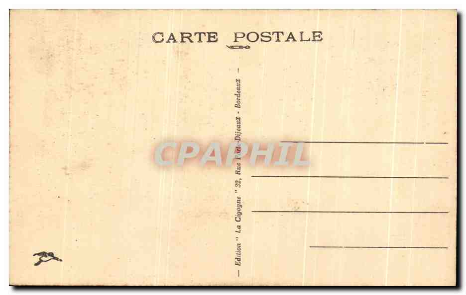CPA Bordeaux Les Colonnes Rostrales et l'Esplanade des Quinconccs — Verso