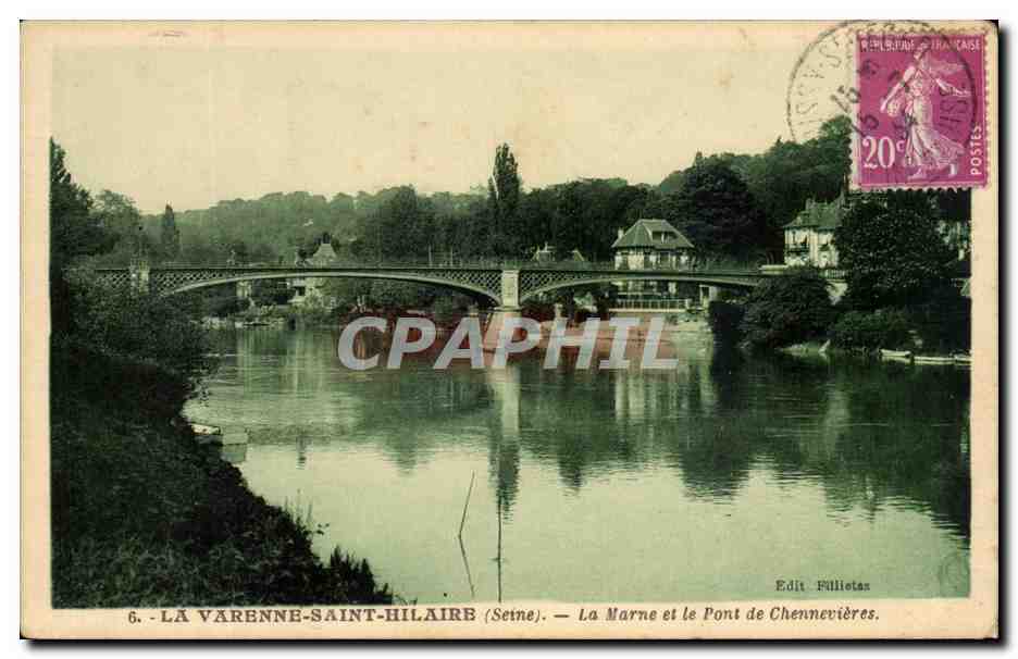 CPA La Varenne Saint Hilaire La Marne et le Pont de Chennevieres