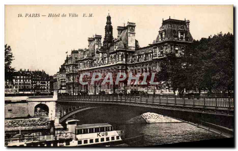 CPA Paris Hotel de Ville Peniche 