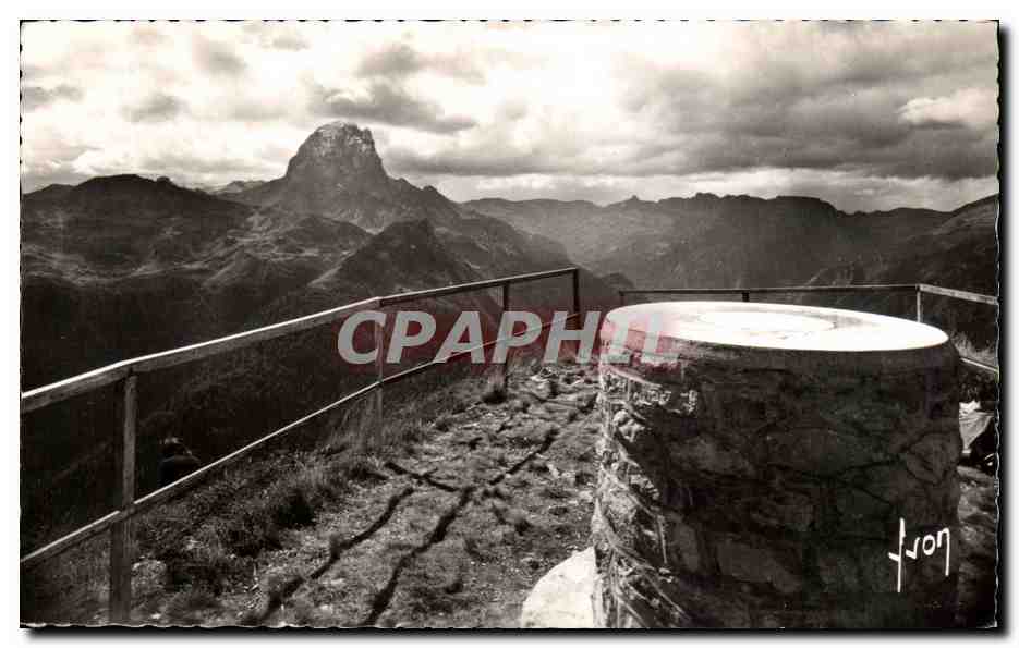 CPA L'Artouste Table d'orientation du pic de la Sagette et le pic du Midi d'Ossau