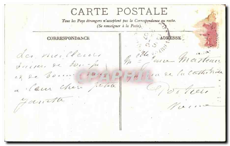 Vieille Paysanne — LL. — TYPES D'AUVERGNE — n°5 — Verso