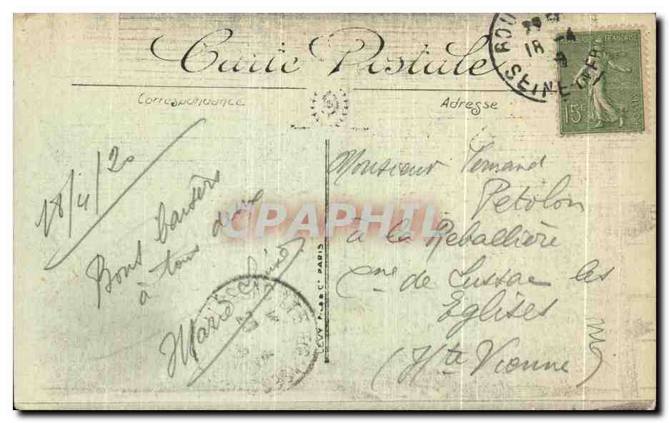CPA Rouen L'Enter de la Cour du Palais de Justice  — Verso