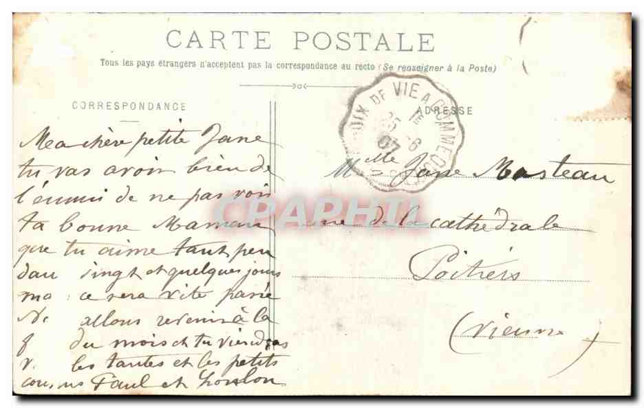 CPA Maraichine a L'Eglise Folklore Costume — Verso
