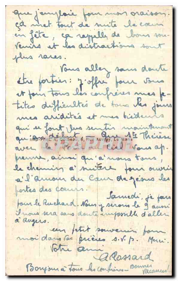 CPA Le Mans La Cathedrale Cote La Tour  — Rückseite