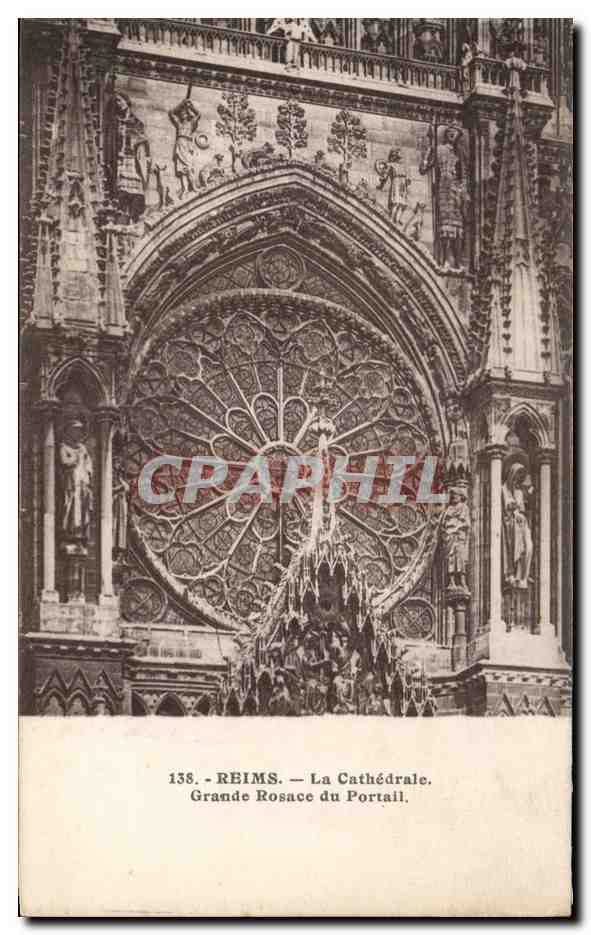 Reims — La Cathédrale. Grande Rosace du Portail — A. Quentinat, éditeur, Reims