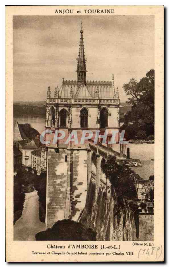 CPA Anjou Et Touraine Chateau D'Amboise Terrasse Et chapelle Saint Hubert