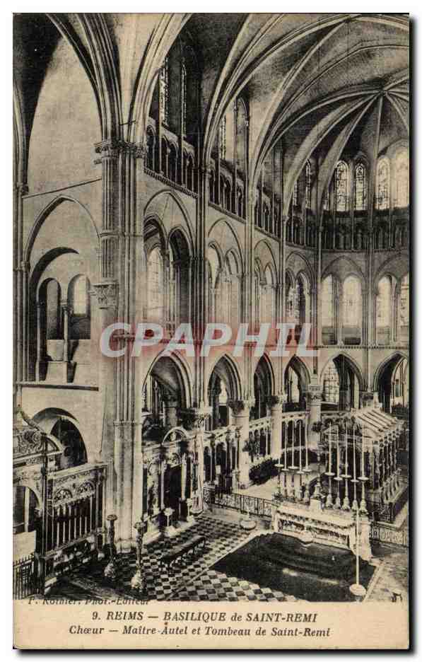 CPA Reims Basilique De Saint Remi Choeur Maitre Autel Et Tombeau De Saint Remi