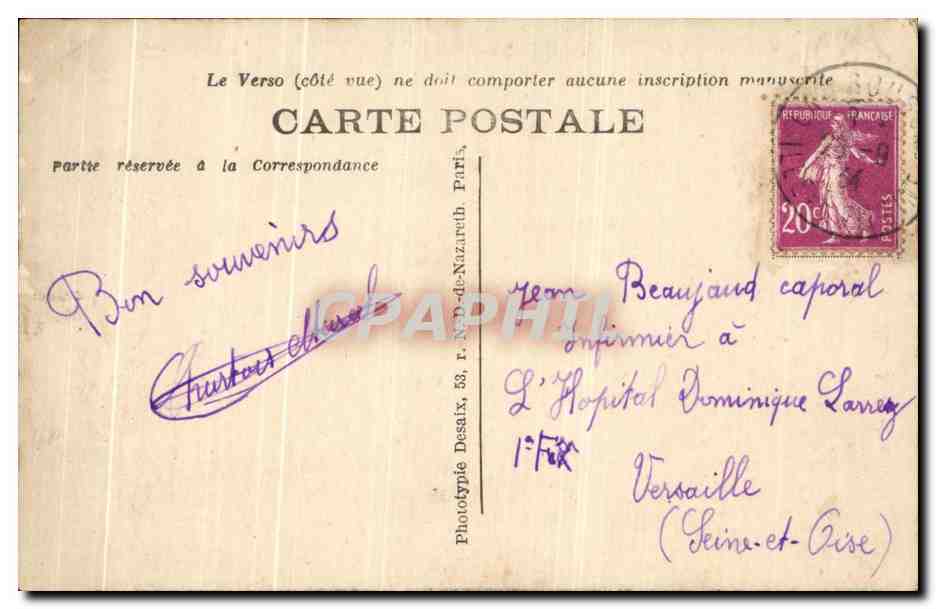 CPA La Boussac Interieur de I'Eglise — Verso