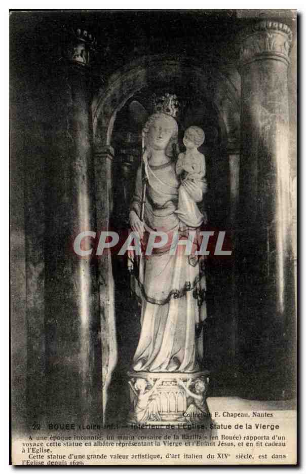 CPA Bouee Interieur de I'Eglise Statue de la Vierge