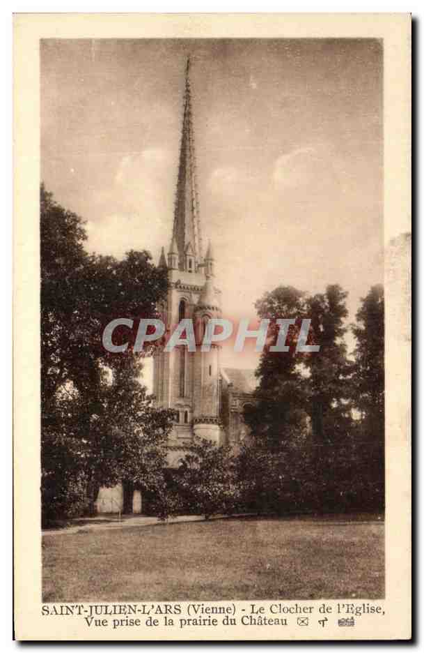 CPA Saint Julien L'Ars Le Clocher de I'Eglsie Vue Prise de la Praire