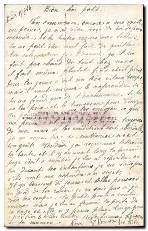 CPA Chien Militaria  — Verso