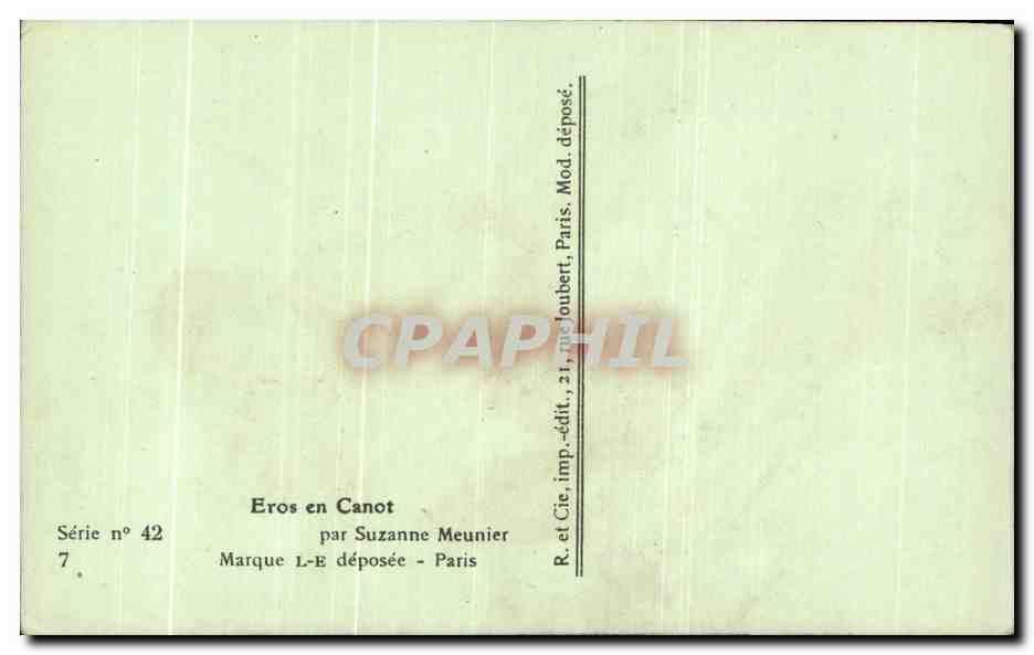 CPA Eros en Canot par Suzanne Meunier Couple — Rückseite