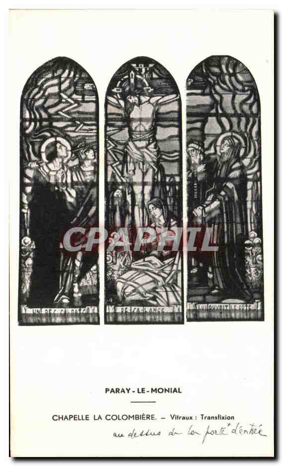 CPA Paray Le Monial Chapelle la Colombiere Vitraux Transfixion 