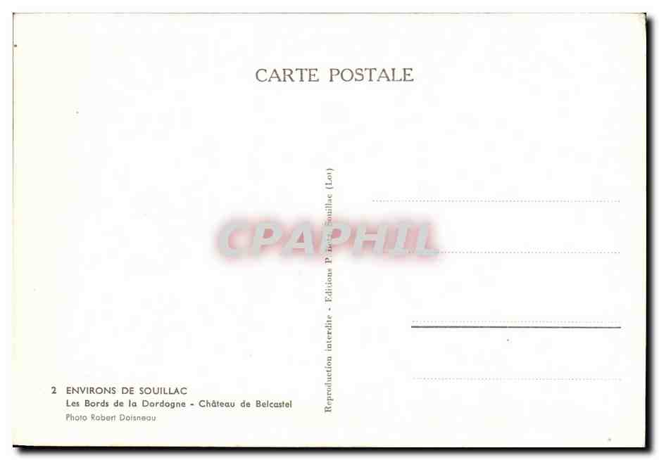 Château de Belcastel — Environs de Souillac — Éditions Postales Souillac — Reverso