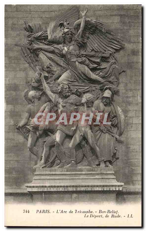 CPA Paris L'Arc de Triomphe Bas Relief Le Depart de Rude