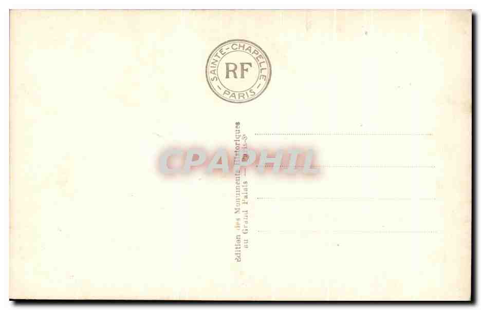 CPA Sainte Chapelle La Rosace Paris  — Verso