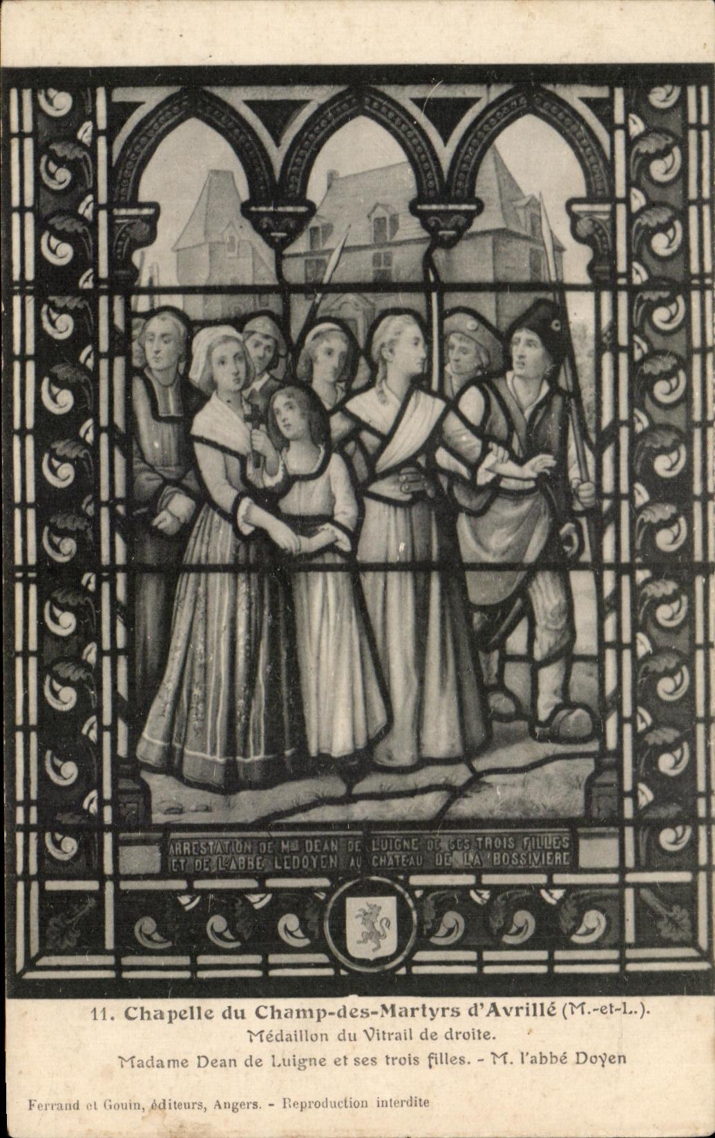 CPA Chepelle du Chamo des Martyrs d'Avrille Medaillon du Vitrail de droite 