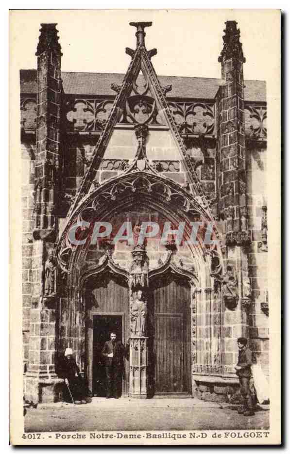 CPA Porche Notre Dame Basilique De Flogoet