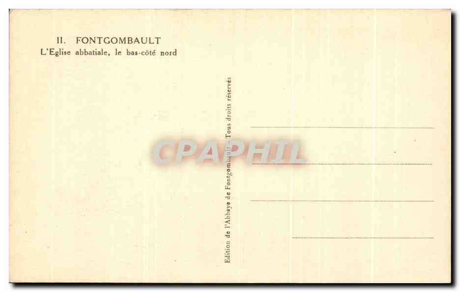 CPA Fontgombault L'Eglise Abbatiale Le Bas Cote Nord — Rückseite