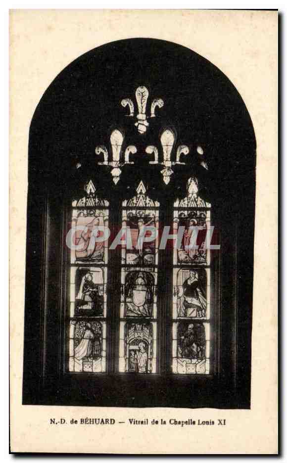CPA ND De Behuard Vitrail De La Chapelle Louis XI