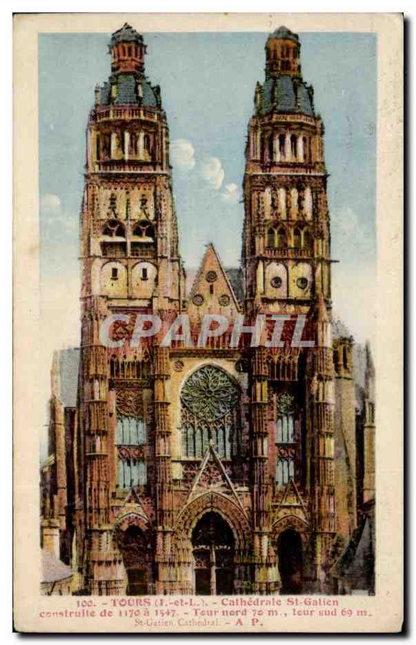 CPA Tours Cathedrale St Gatien Construite De Tour Nord