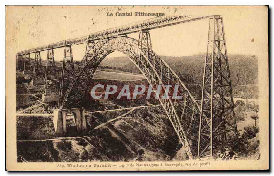 CPA Le Cantal Pittoresque Viaduc de Garabit Ligne de Neussaignesa Marvejols 