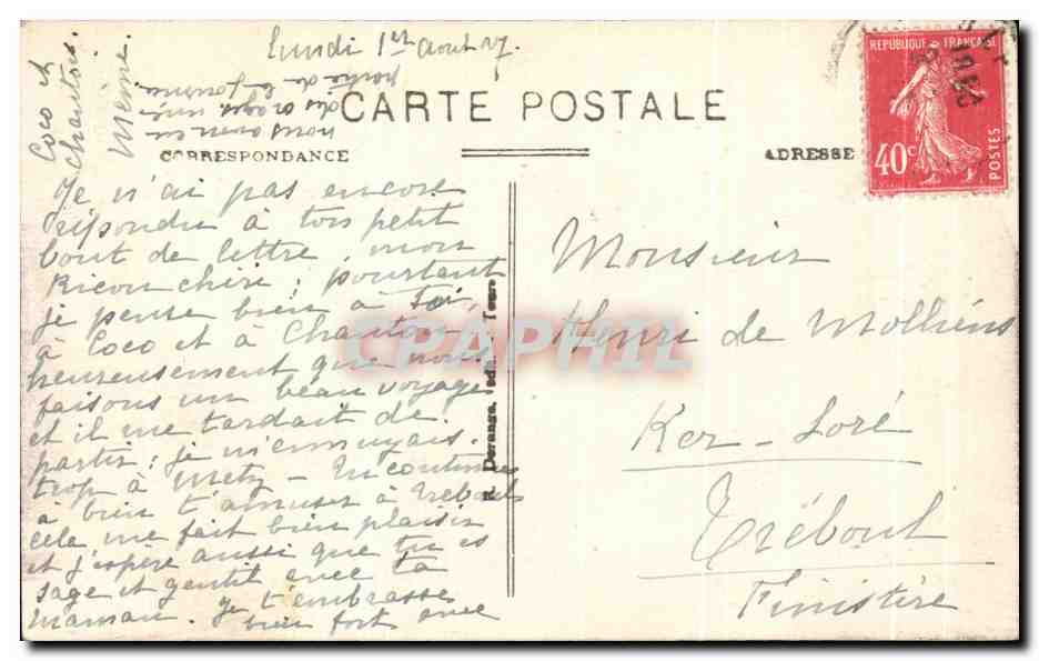 CPA Blois Le Chateau Alle Francois 1er — Rückseite