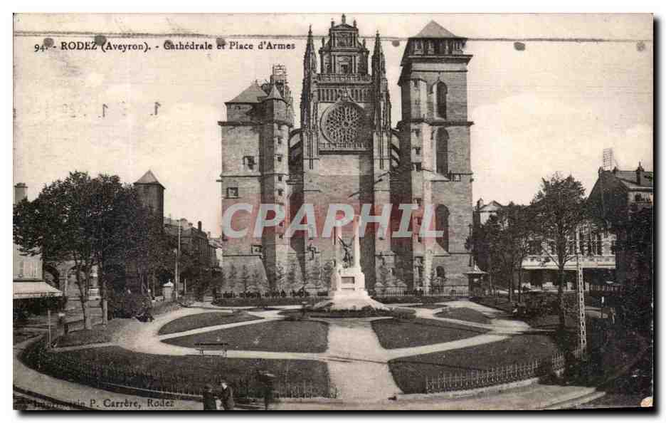 CPA Rodez Catrhedrale et Place d'Armes